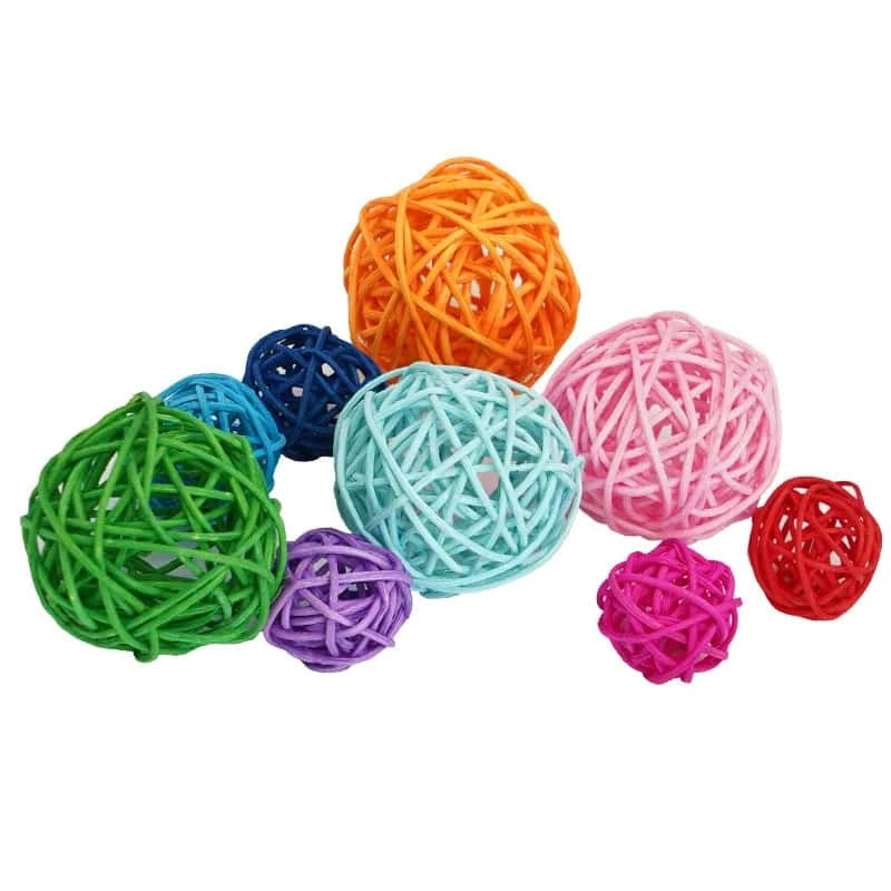 Balles pour oiseaux | Lot de 5 en osier naturel