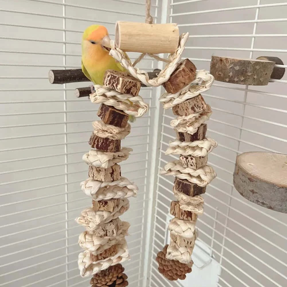 Jouet à mâcher pour oiseaux en feuilles de maïs