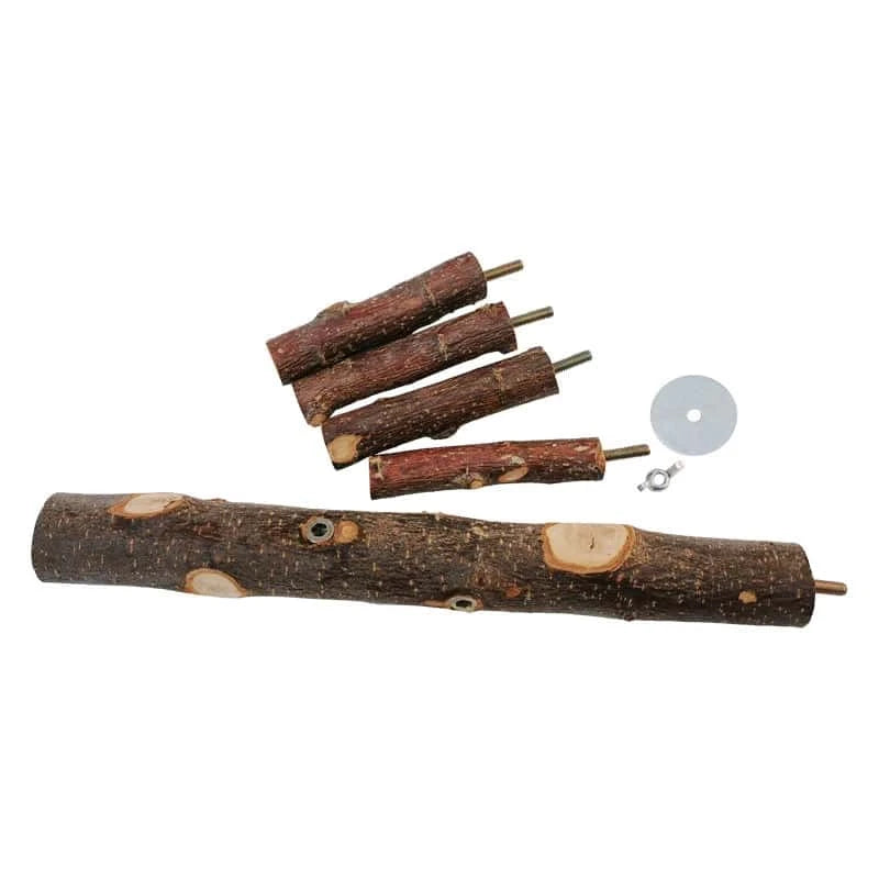 Perchoir en Bois de Pommier Naturel pour Oiseaux