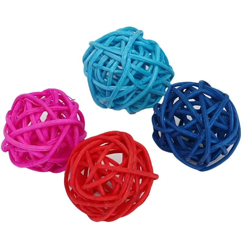 Balles pour oiseaux | Lot de 5 en osier naturel