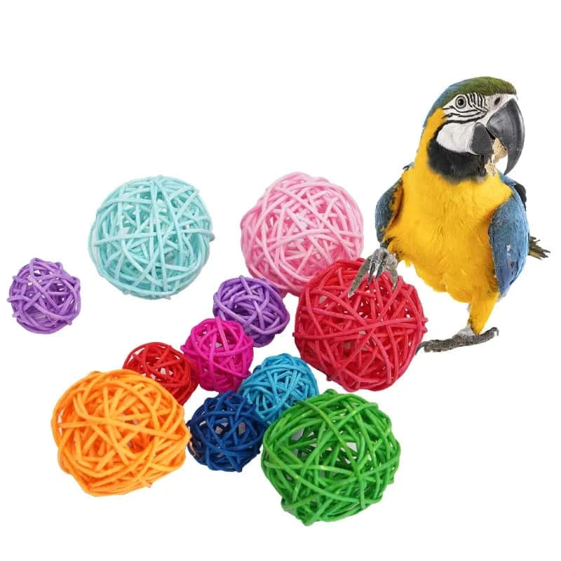 Balles pour oiseaux | Lot de 5 en osier naturel
