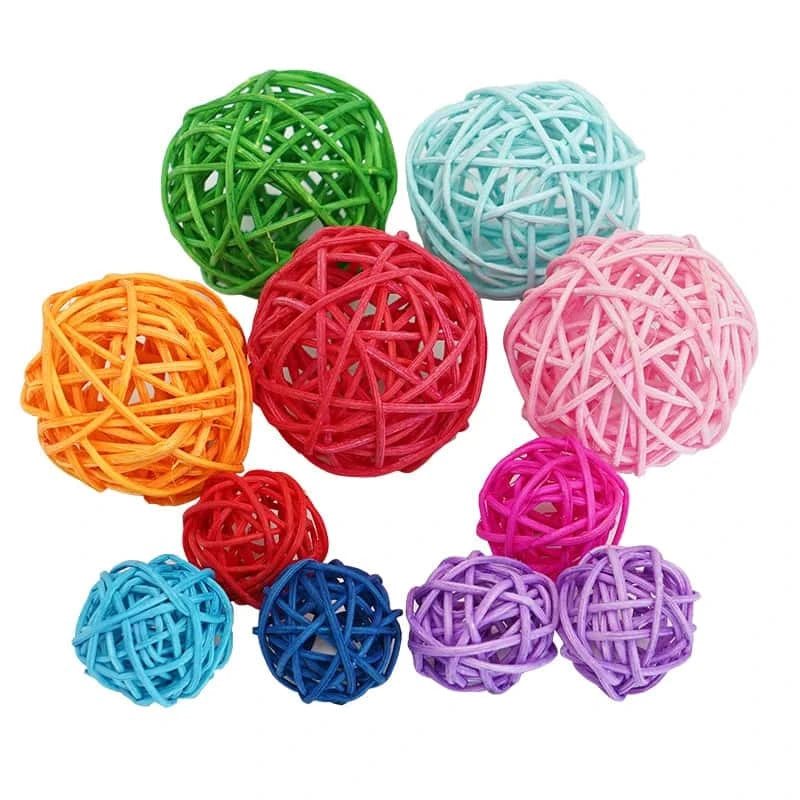Balles pour oiseaux | Lot de 5 en osier naturel