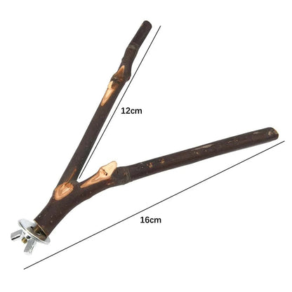 Perchoir en bois naturel pour oiseaux | Support de 16 cm