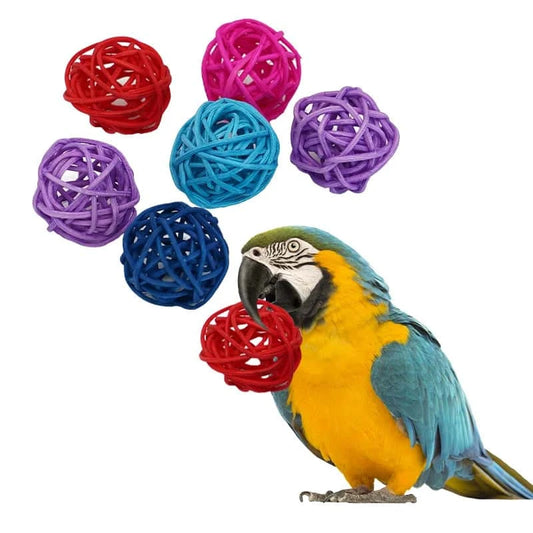Balles pour oiseaux | Lot de 5 en osier naturel
