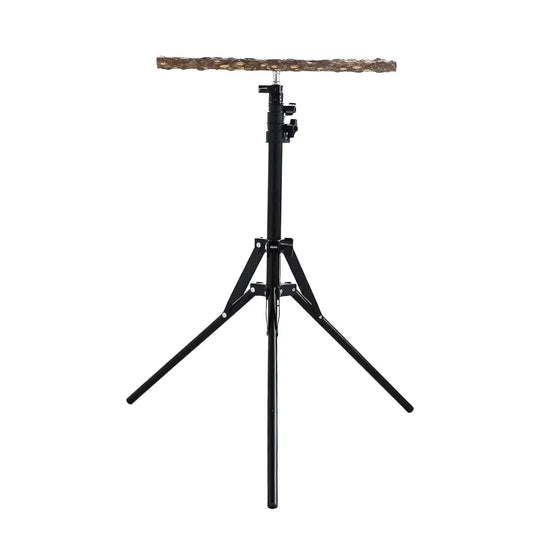 Perchoir réglable pour perroquet | Support trépied bois & métal