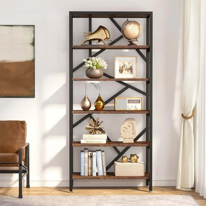 Étagère plante 5 niveaux  | Bois naturel et style industriel