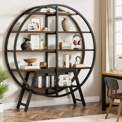 Étagère plante 5 niveaux | Design rond métal gris