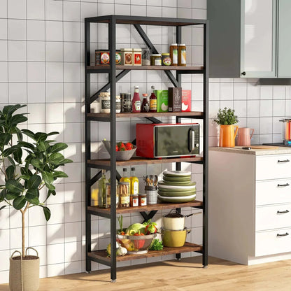 Étagère plante 5 niveaux  | Bois naturel et style industriel