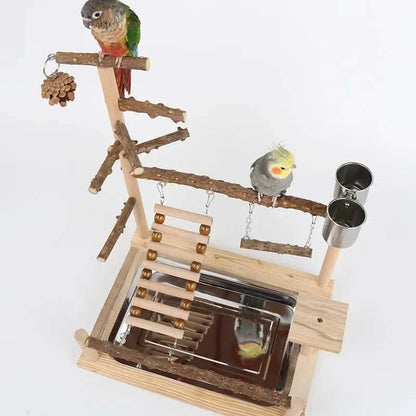 Aire de Jeux en Bois pour Perroquet