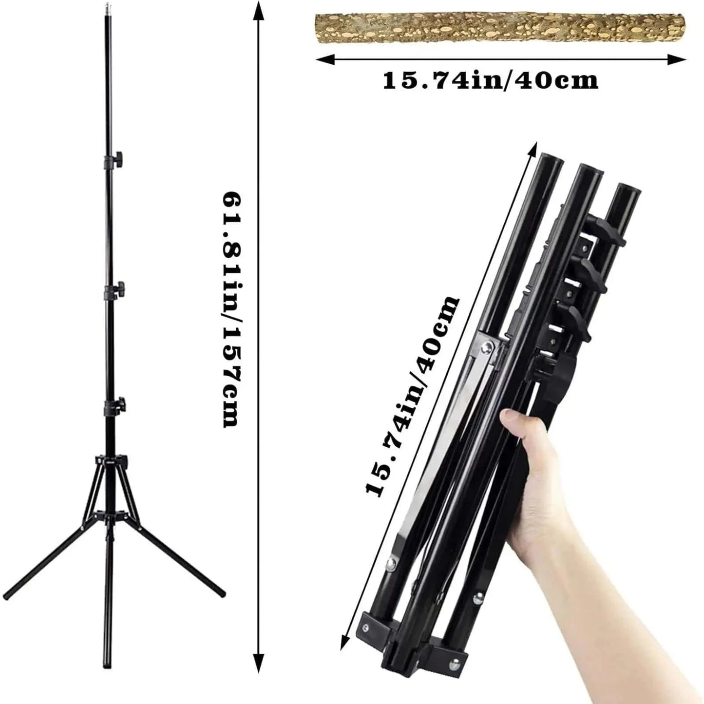 Perchoir réglable pour perroquet | Support trépied bois & métal