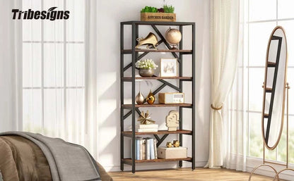 Étagère plante 5 niveaux  | Bois naturel et style industriel