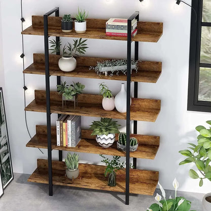 Étagère plante 5 niveaux en métal noir | Style industriel