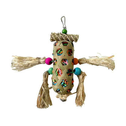 Jouet à mâcher en bois et bambou pour oiseaux
