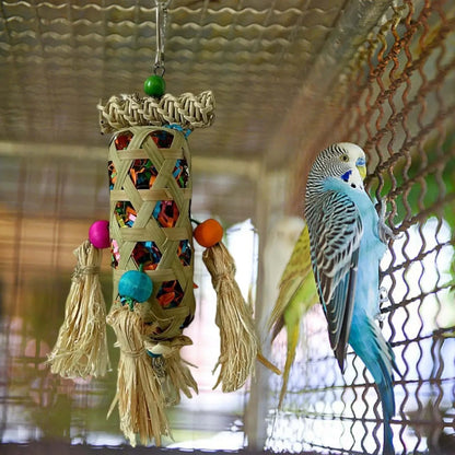 Jouet à mâcher en bois et bambou pour oiseaux