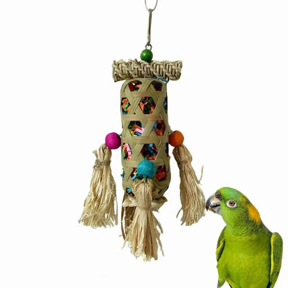 Jouet à mâcher en bois et bambou pour oiseaux